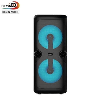 OEM Biru Baharu-Pembesar Suara Bass Gigi Dwi 6 Inci Audio Tersuai Logo RGB Subwufer Wayarles Teater Rumah Sistem Luaran Pesta DJ